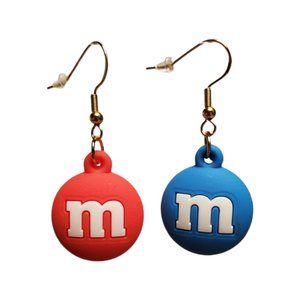 🎄3 FOR $20🎄Handmade Silicone M & M Dangle Earrings. Comes with Box.